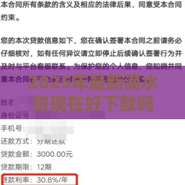 2025年最新滴水贷现在好下款吗吗，整合5个360借条里面平台最好