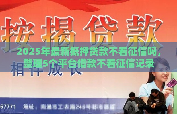 2025年最新抵押贷款不看征信吗，整理5个平台借款不看征信记录