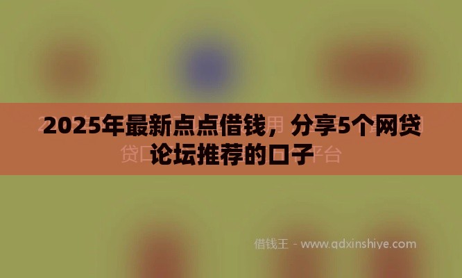 2025年最新点点借钱，分享5个网贷论坛推荐的口子