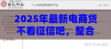 2025年最新电商贷不看征信吧，整合5个正规网上贷款平台