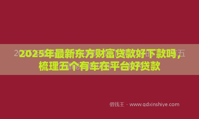 2025年最新东方财富贷款好下款吗，梳理五个有车在平台好贷款
