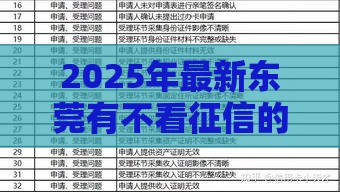 2025年最新东莞有不看征信的贷款吗，分享5个黑名单能贷款的平台