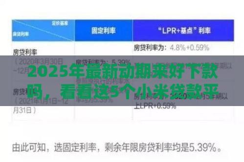 2025年最新动期来好下款吗，看看这5个小米贷款平台