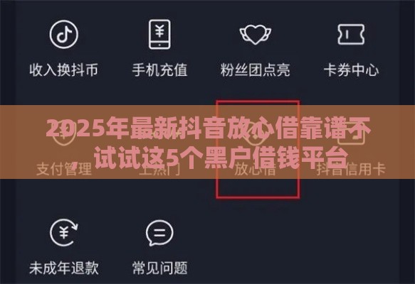 2025年最新抖音放心借靠谱不，试试这5个黑户借钱平台
