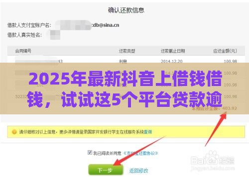 2025年最新抖音上借钱借钱，试试这5个平台贷款逾期会怎么样