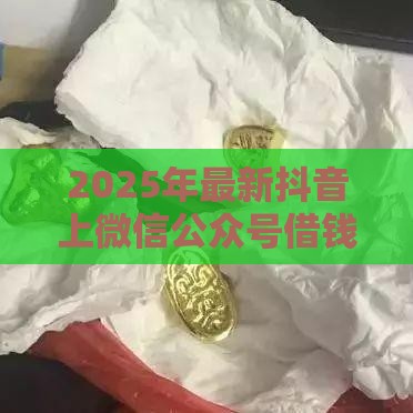 2025年最新抖音上微信公众号借钱，推荐五个车抵押贷款平台好