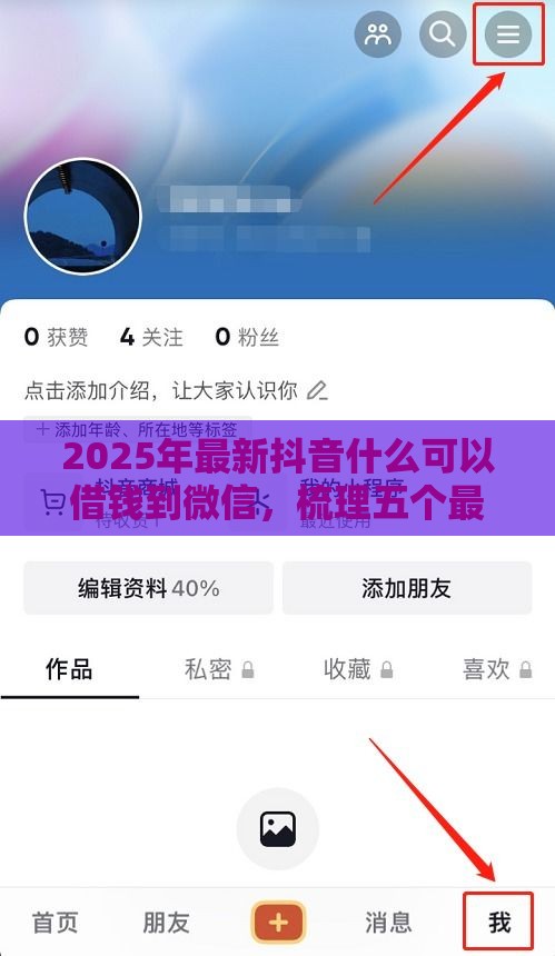 2025年最新抖音什么可以借钱到微信，梳理五个最新所有贷款平台
