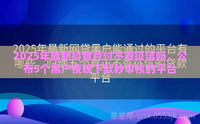 2025年最新抖音月付不看征信吗，公布5个黑户夜晚下款秒审核的平台