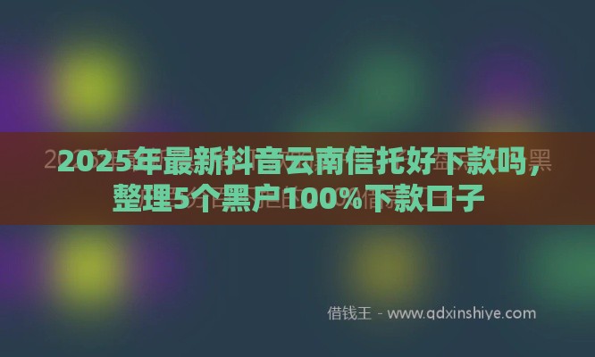 2025年最新抖音云南信托好下款吗，整理5个黑户100%下款口子