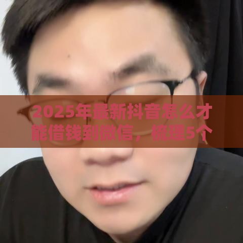 2025年最新抖音怎么才能借钱到微信，梳理5个正规网贷平台