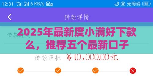 2025年最新度小满好下款么，推荐五个最新口子