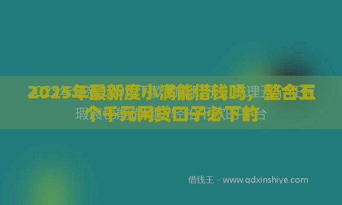 2025年最新度小满能借钱吗，整合五个千元网贷口子必下的