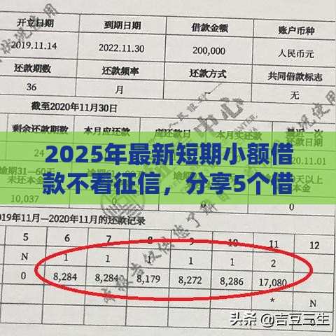 2025年最新短期小额借款不看征信，分享5个借款平台黑户也能借款